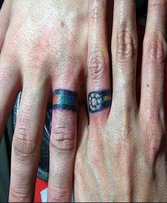 Dla zakochanych par tatuaże na palcach