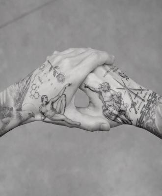 Dłonie tatuaż dla dwojga