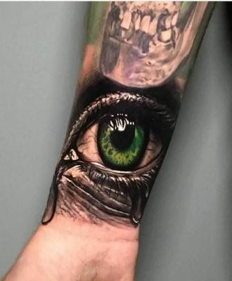 Tatuaż na nadgarstku oko