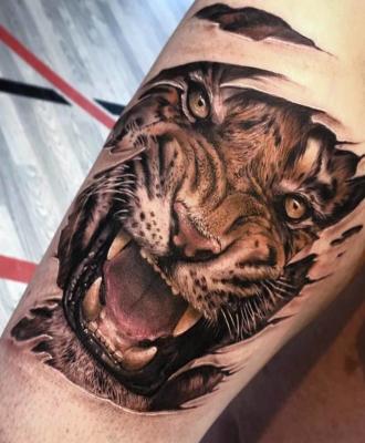 Tatuaż twarz tygrysa