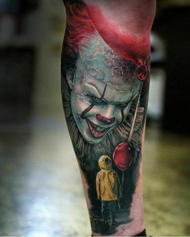 Tatuaż klaun i dziecko