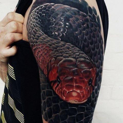 Wąż 3D ręka tatuaż