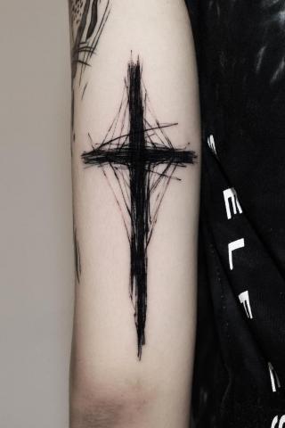 Szkic krzyż tatuaż
